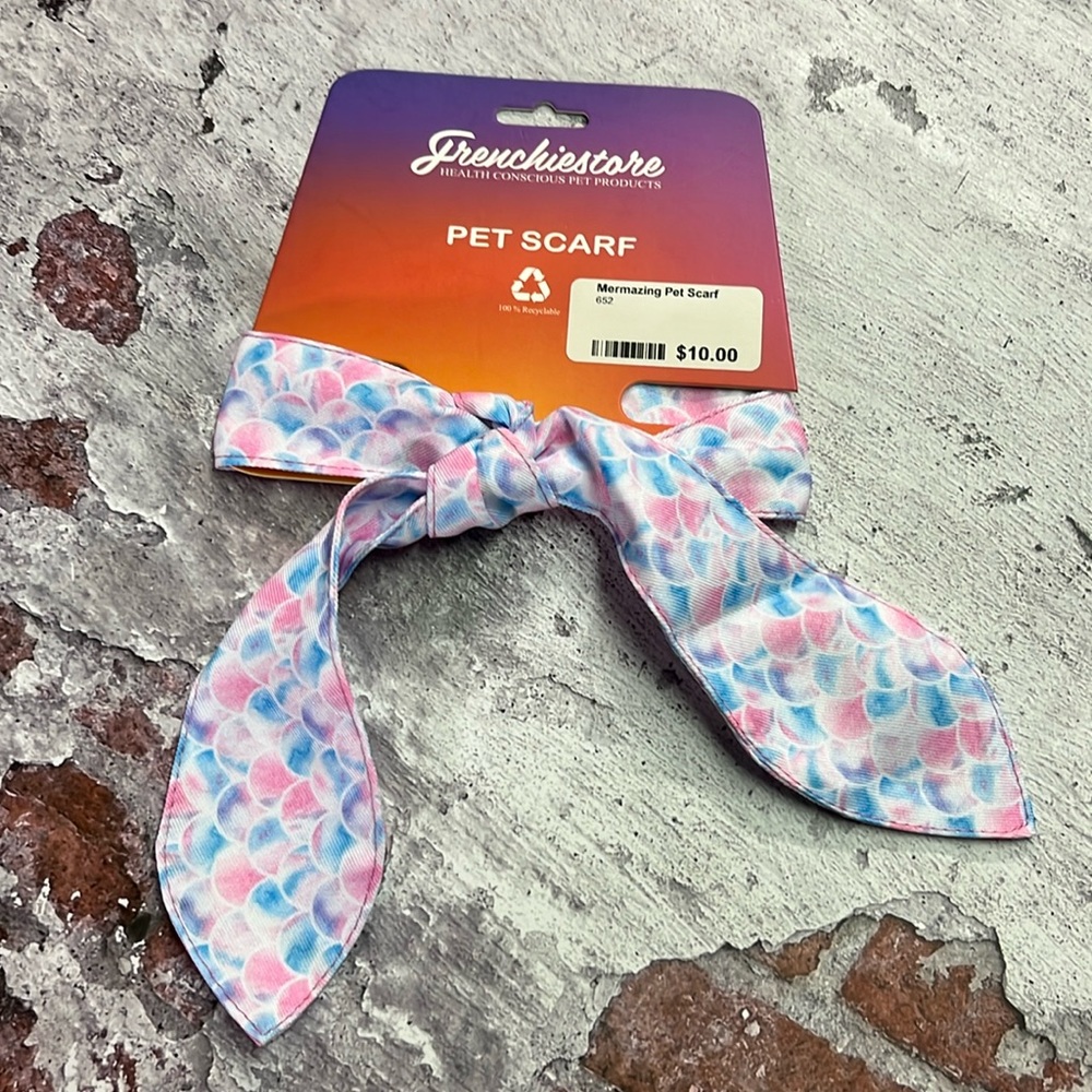 🛍 6 for $35 • NWT Frenchiestore Pink & Blue Mermaid Print Mermazing Pet Scarf